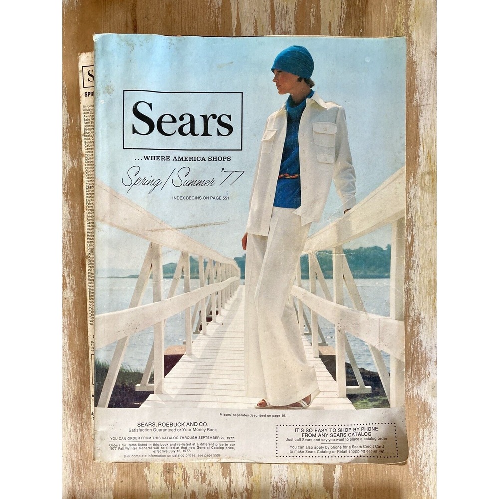Vintage Sears Roebuck catalog book Spring Summer 1977 fashion household tools